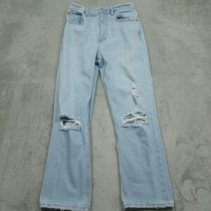 Abercrombie Fitch Jeans Womens 27 Blue Denim High Rise Straight Light Wash